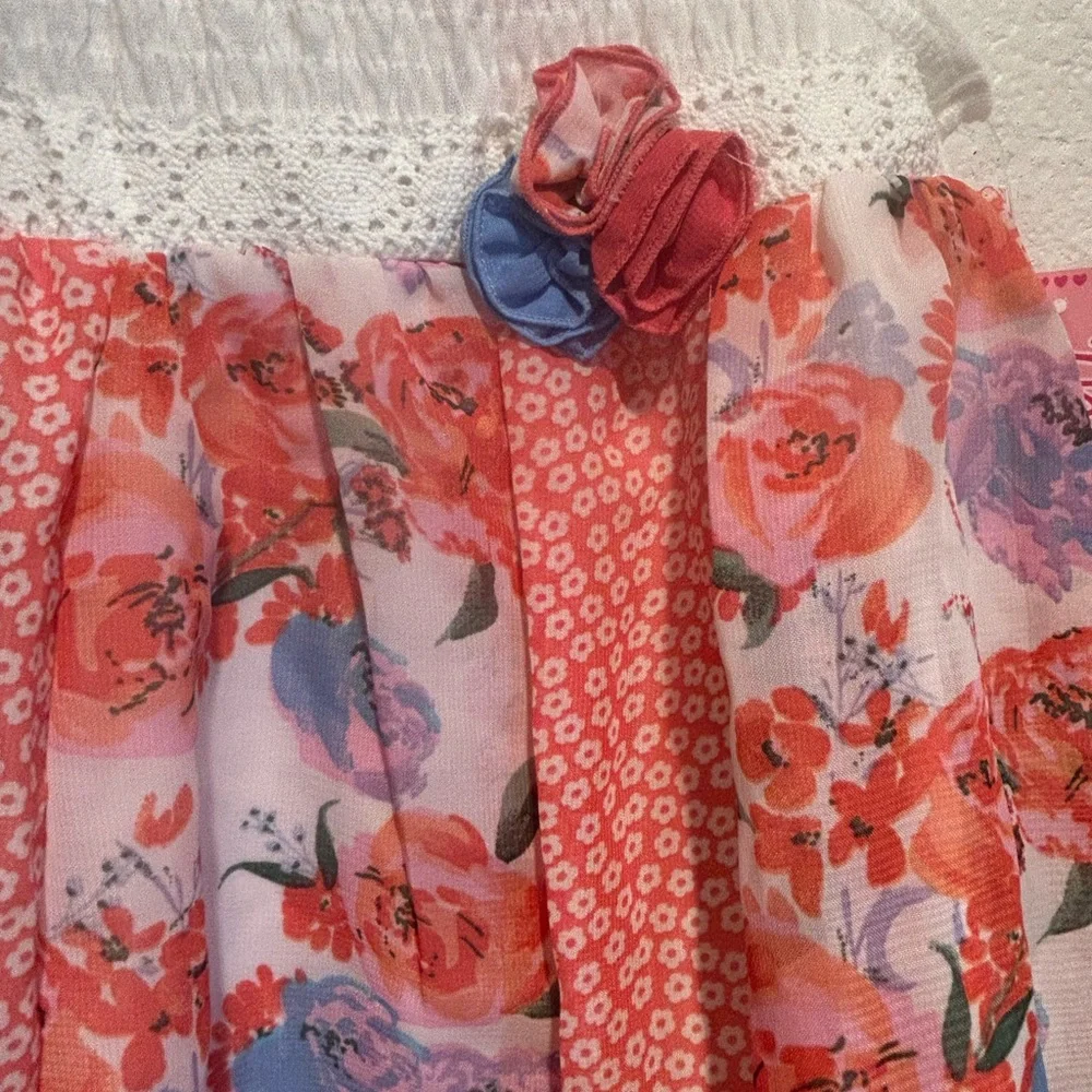 Nannette Pink and White Floral Dress